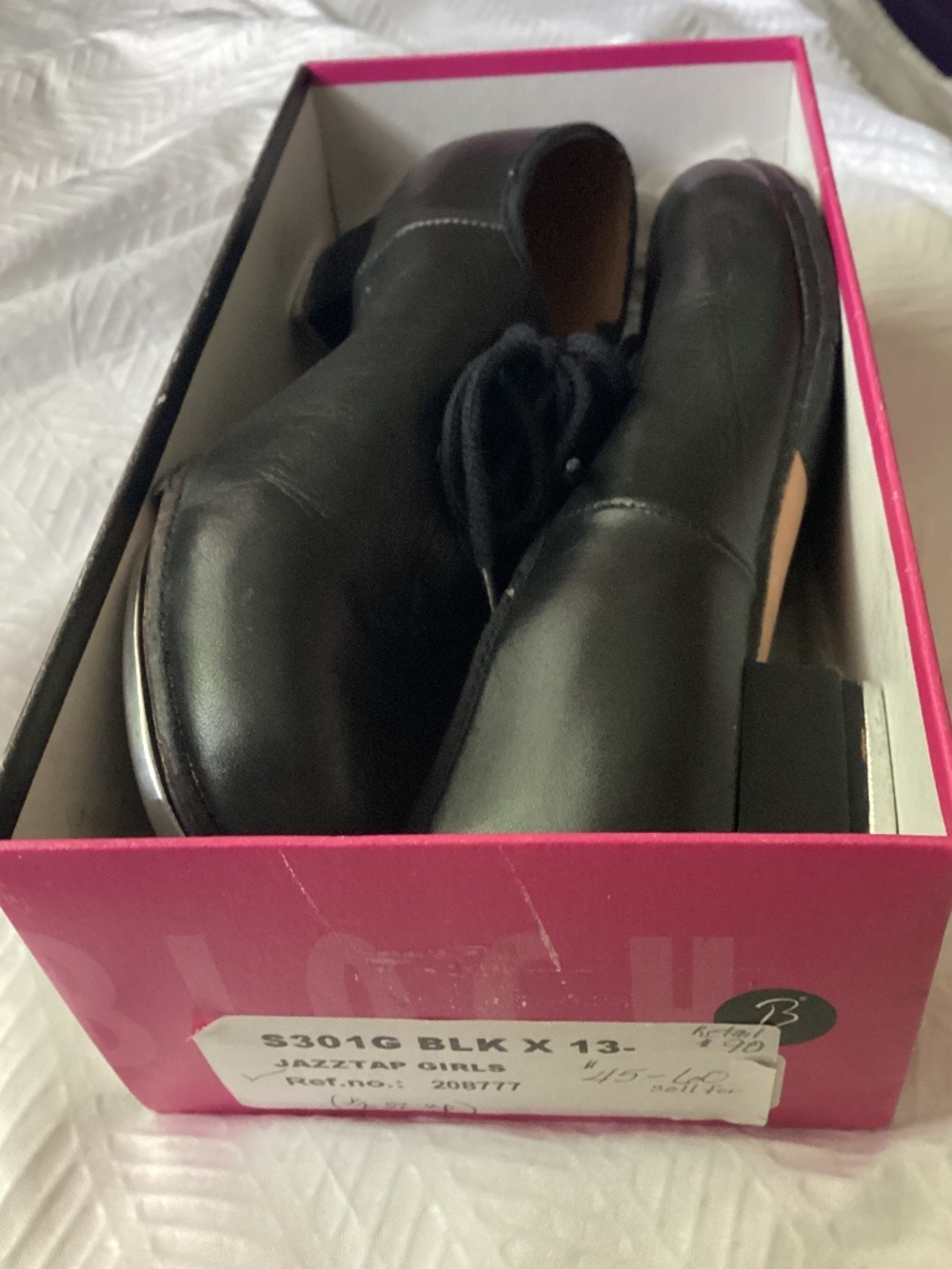 BLOCH Jazz Tap Leather Tap Shoes Children’s Size 13.5 SO301G Girls - Picture 9 of 11